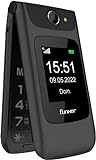 Funker C200 Comfort 4G - Teléfono móvil 4G Volte de Tapa para Mayores, Botones y Teclas Grandes, fácil de Usar, botón SOS, USB-C, 3 memorias directas, 2000 contactos, Bateria 1000mAH, Negro