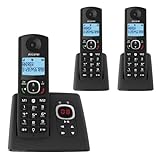 Alcatel F530 Voice Trio, teléfono inalámbrico con contestador y 3 teléfonos, Bloqueo de Llamadas y función Manos Libres, Color Negro