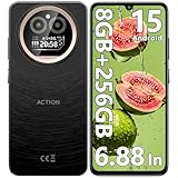 IIIF150 Action A5 Pro Telefonos Moviles Libres Android 15, 8GB(3+5) + 256GB/1TB Teléfono Móvil, 6,88' HD+ 1' Trasera, 5100mAh/10W, Cámara 16MP+5MP Móvil, 4G Dual SIM GPS/Fingerprint/OTG/3.5mm Jack